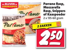  parrano geraspte kaas 2 10 100 250 rasp mozzarella snippers parlano zakken 