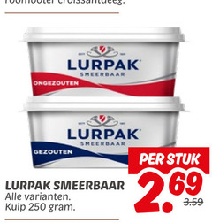  lurpak roomboter 250 ongezouten smeerbaar gezouten kuip stuk 