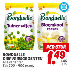  100 bonduelle tuinerwtjes bloemkool roosjes diepvriesgroenten zak stuk 