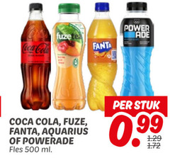  coca-cola fanta fuze tea frisdrank ice cola 500 coca b aquarius fles ml power stuk 