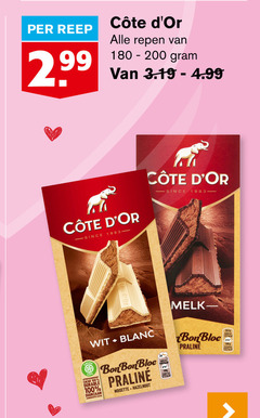  cote d or chocolade 8 99 100 reep repen since cocoa life cacao wit blanc durable duurzaam bon bloc pralinee noisette hazelnoot 2x 100g melk 