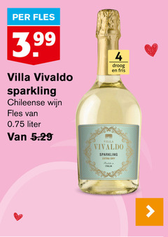  witte wijn 4 fles 3.99 villa sparkling chileense liter droog fris dry italia 