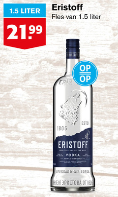  eristoff wodka 100 1806 liter fles from land wolf recipe vodka triple distilled grain based prince nikolai family 