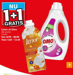  omo lenor wasverzachter wasmiddel 1 2 19 24 40 soorten stuks joy collection wellbeing fles gemaakt gerecycled plastic hygienisch schoon kleur touche essentielle vleugje olie sensation fraicheur ambre lavages wasbeurten france parfum synthetisch 