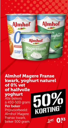  almhof kwark vruchtenyoghurt 30 50 500 perzik minder calorieen naturel hoog milde yoghurt ondersteunt franse vet halfvolle bekers beker 