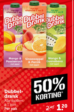  1 50 rijk vitamine drank mango appel sinaasappel perzik guanabana dubbel pakken liter pak 