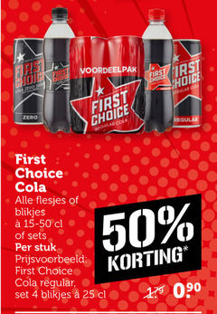  first choice cola 4 25 50 zero blikjes stuk regular 90 