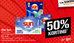  1 18 19 50 99 100 500 sun brilliant shine improved formula protects your removes tough stains effective eco short save water energy perfectly all hygienisch schoon with naturally cleaning ingredients vaatwaspoeder stuk vaatwastabletten normaal doos stuks 