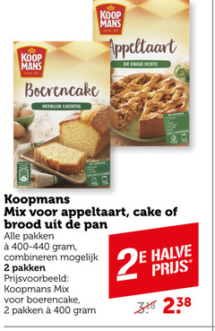  2 400 mans boerencake luchtig appeltaart enige koopmans mix cake brood pan pakken combineren halve 