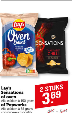  lays chips 2 50 150 oven baked roasted paprika flavour less sensations thai sweet chilli nutri score zakken combineren stuks 