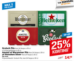  amstel grolsch warsteiner heineken silver krat bier 5 12 16 18 24 25 30 45 1992 seit das einzig wahre familientradition since refreshing taste pils beugelflesjes 