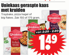  uniekaas geraspte kaas 150 1956 kruiden traybake pizza hagel big flakes zak nederland san italiaanse style rasp 