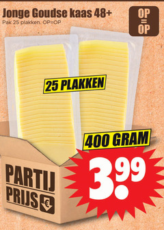  kaasplakken 25 400 jonge goudse kaas 48 pak 3.99 