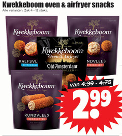  4 10 12 kwekkeboom oven airfryer snacks zak stuks krokant rijk gevuld ca. old amsterdam rundvlees rundvleesbitterballen croquetten 