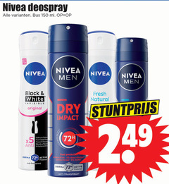  nivea deodorant 11 150 deospray bus ml new 72h men black white invisible original odeurs odour stains anti irritations rit derma active transpirant protection fresh natural dry impact dual alcohol antibacterieel 