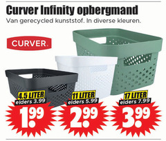  11 17 curver infinity opbergmand gerecycled kunststof kleuren liter elders 3.99 5.99 