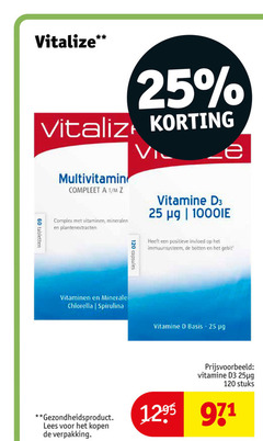  25 60 120 vitalize tabletten multivitamin complex vitaminen mineralen plantenextracten vitamine capsules minerale chlorella spirulina positieve immuunsysteem botten gebit basis gezondheidsproduct lees stuks 