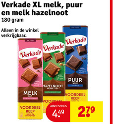  verkade chocolade 34 36 180 279 xl melk puur hazelnoot cacao lait noisettes voordeel noir reep barre promotion 