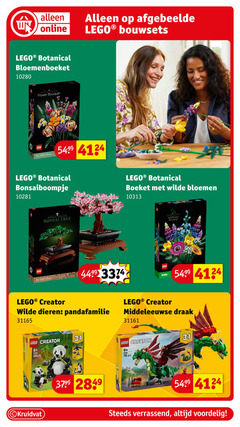  lego creator 31 hp5409 online bouwsets botanical flower bouquet collection bonsai tree boeket wilde bloemen wildflower dieren pandafamilie middeleeuwse draak 8 kruidvat 9 verrassend 