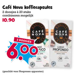  cafe nova koffiecups 2 20 69 mcafee koffiecapsules doosjes stuks combineren 06 lungo profondo grond nespresso apparaten 