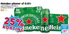  heineken blikjes bier 6 25 33 pilsener 0.0 pak 50 blikje nix18 6x original pack 500ml honneur 