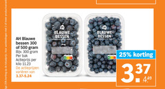  blauwe bessen 2 25 300 500 productvarianten bak actieprijs kilo varieeren nature vitamine score land 