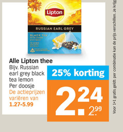  lipton thee 1 25 russian earl grey black tea with lemon spain nero timber combinatie doosje varieeren 