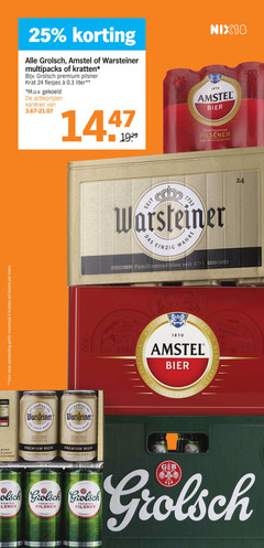  warsteiner grolsch amstel blikjes bier krat 6 18 24 25 1870 aanbieding maximaal kratten dozen ecco multipacks premium pilsner liter m.u.v gekoeld varieeren pilsener seit einzig das wahre familientradition naturale to bieren brewed germany le beer quality from meesterschap b zachte duke 