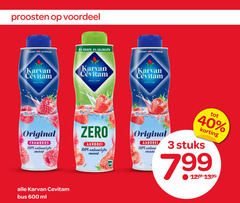  karvan cevitam limonadesiroop 3 40 100 600 proosten voordeel suiker tam original framboos zero aardbei natuurlijke stuks bus ml 