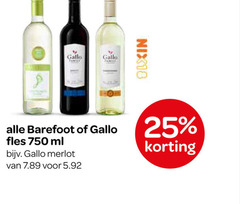  rode wijn witte rose 25 750 gallo nix18 merlot barefoot fles ml 