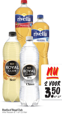  rivella royal club frisdrank 1 2 cranberry licht sprankelend original ginger beer suiker tonic classic 3 50 flessen 5 liter 