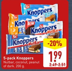  knoppers wafels 5 200 5x new bar pack coconut peanut dark storck 