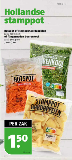  3 10 12 14 150 500 1000 hollandse stamppot hutspot stamppotaardappelen zak fijngesneden boerenkool week grootverpakking nutri score ge aardappelen min kilo v.a. 