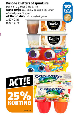  danone danio kindertoetjes toetje 2 4 6 10 25 50 100 pak bakjes danoontje duo karamel cent witte chocolade toets kilo v.a. 