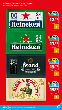  brand heineken birra moretti 0.0 krat bier 3 18 24 30 kratten liter alcohol free pilsener firma wylre limburg neerlandsch bierbrouwerij ricetta alcoholische artikelen nix18 