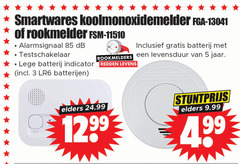  rookmelder koolmonoxidemelder 3 5 smartwares alarmsignaal testschakelaar rookmelders lege batterij indicator redden batterijen levensduur jaar elders 