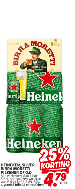  heineken birra moretti 0.0 silver blikjes bier 1 6 25 33 50 koude 330 kou biertje le goude pils bit rakker helmet gerst goudgele b gele pilsener blik varieeren pack 