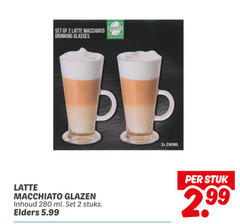  koffieglazen 2 latte macchiato drinking glasses glazen inhoud ml stuks elders 5.99 arista 2x stuk 