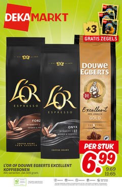  douwe egberts l or koffiebonen 2 3 4 12 100 500 zegels du cafe meester koffiebranders espresso intensity intense coffee beans arabica joure excellent gold onyx rijk complex zak stuk gecertificeerd duurzaam beheerd gecontroleerde papier artikelen winkels voorbehouden combinatie wederverkoop 