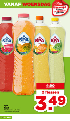  2 19 25 100 woensdag let spa fruit strawberry watermelon bruisend natural origin calorie aardbei water mango apricot mangue abricot abrikoos orange sinaasappel ingredients natura lemon cactus citroen smack flessen 1 liter combineren 