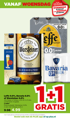  bavaria warsteiner leffe alcoholvrij bier 1 2 6 19 25 33 50 100 woensdag let alkoholfrei pilsener volle rijke verfrissend isotonisch seit anno effe belge belgisch abdijbier 0.0 blond das einzig wahre vanille genuss lieshout blikjes combineren stuks combinatie plus.nl 