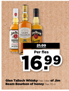  jim beam glen talloch bourbon whisky 1 be james still old blended scotch choice b honey fles 16 99 liter 