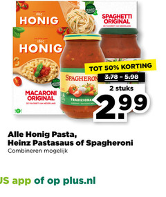  spagheroni honig heinz pasta pastasaus 2 50 100 1867 spaghetti original favoriet nederland macaroni sauce pour stuks combineren plus.nl 