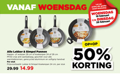  19 24 25 28 50 woensdag let hapjespan simpel pannen hapjes wokpan cm koekenpan vrije anti aanbaklaag warmtebronnen gerecycled aluminium softgrip handvat stuk 