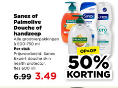  palmolive sanex handzeep douchegel 50 600 douche 500-750 ml stuk expert skin health protector fles zero 