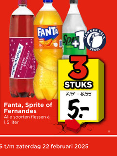  sprite fanta fernandes frisdrank 3 22 cherry bouquet soorten flessen 1 5 liter der valk stuks zegel zaterdag 