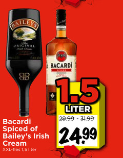  baileys original bacardi spiced irish cream xxl fles 1 5 liter 