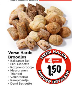  broodjes 4 150 verse harde italiaanse bol mini ciabatta meergranen triangel kampioentje demi baguette minder 