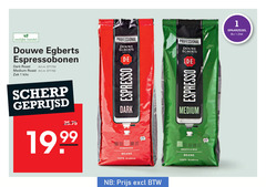  douwe egberts koffiebonen 1 100 eerlijke espressobonen dark roast medium zak kilo professional since scherp geprijsd espresso harmonious beans arabica smooth mild 