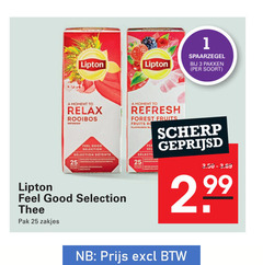  lipton thee 1 3 25 pakken moment to relax rooibos infusion feel good selection tea bads sachets fraicheur refresh forest fruits flavoured fee sel selective scherp geprijsd 2 99 pak zakjes 